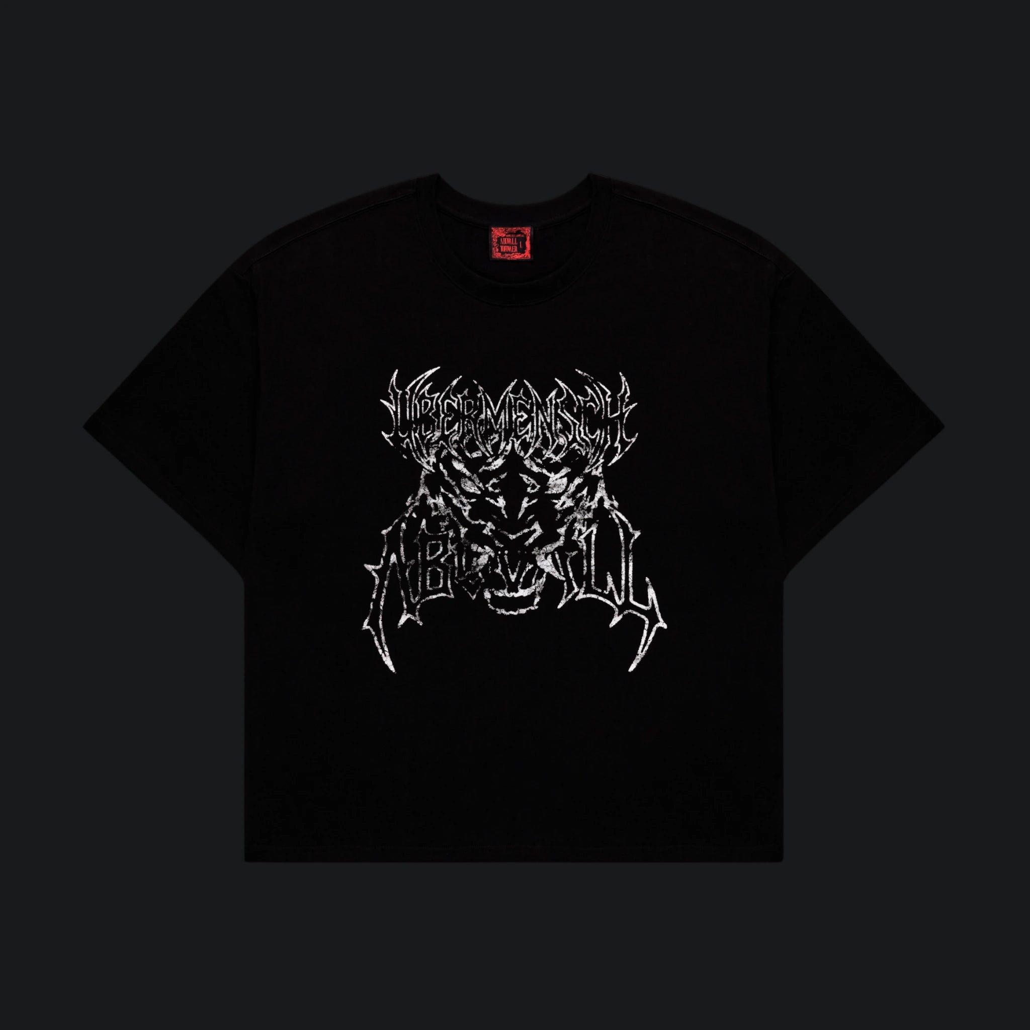 'UBERMENSCH' OVERSIZED TEE IN BLACK
