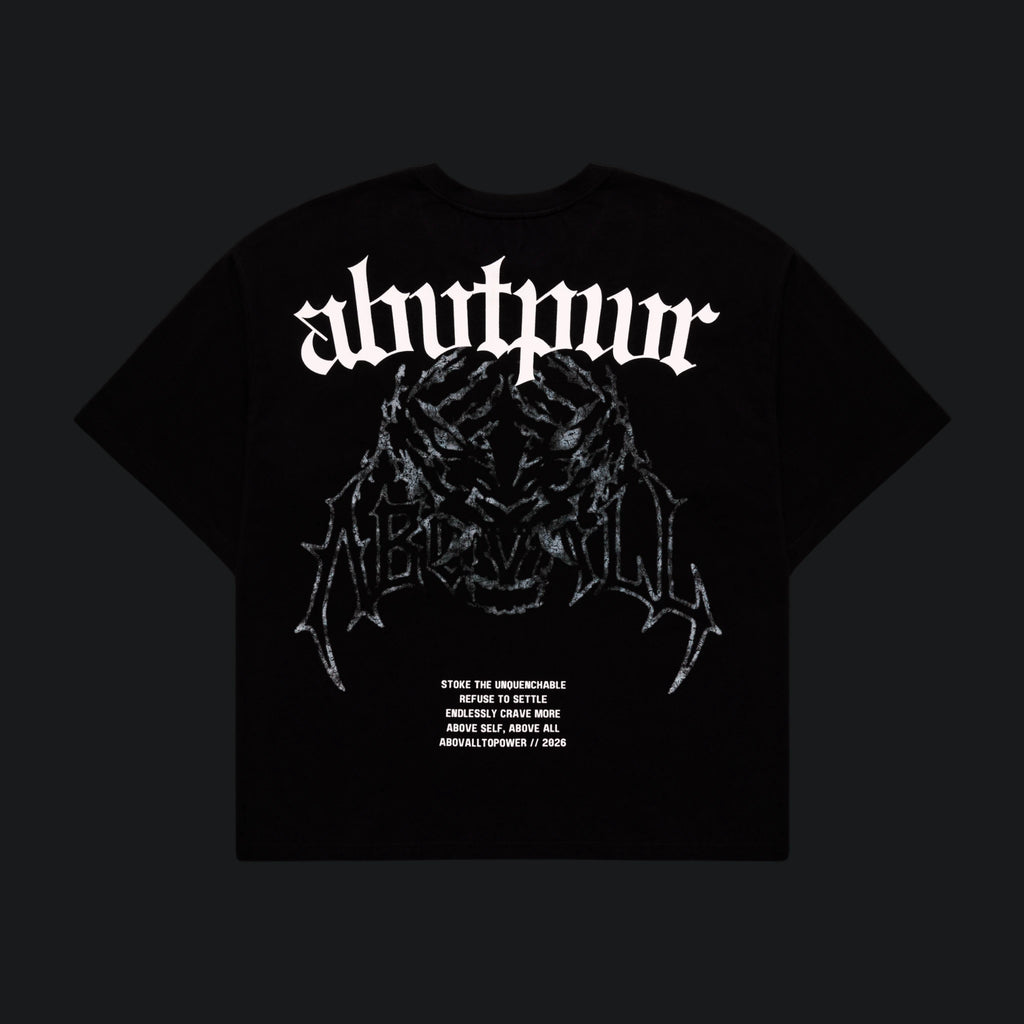 'ABVTPWR' OVERSIZED TEE IN BLACK