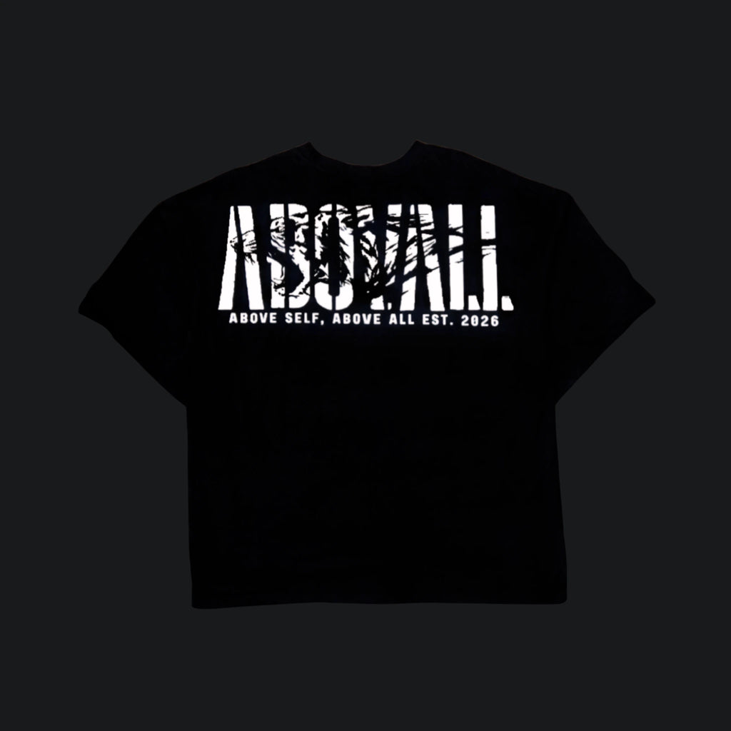 The ABOVALL oversized street t-shirt back image.