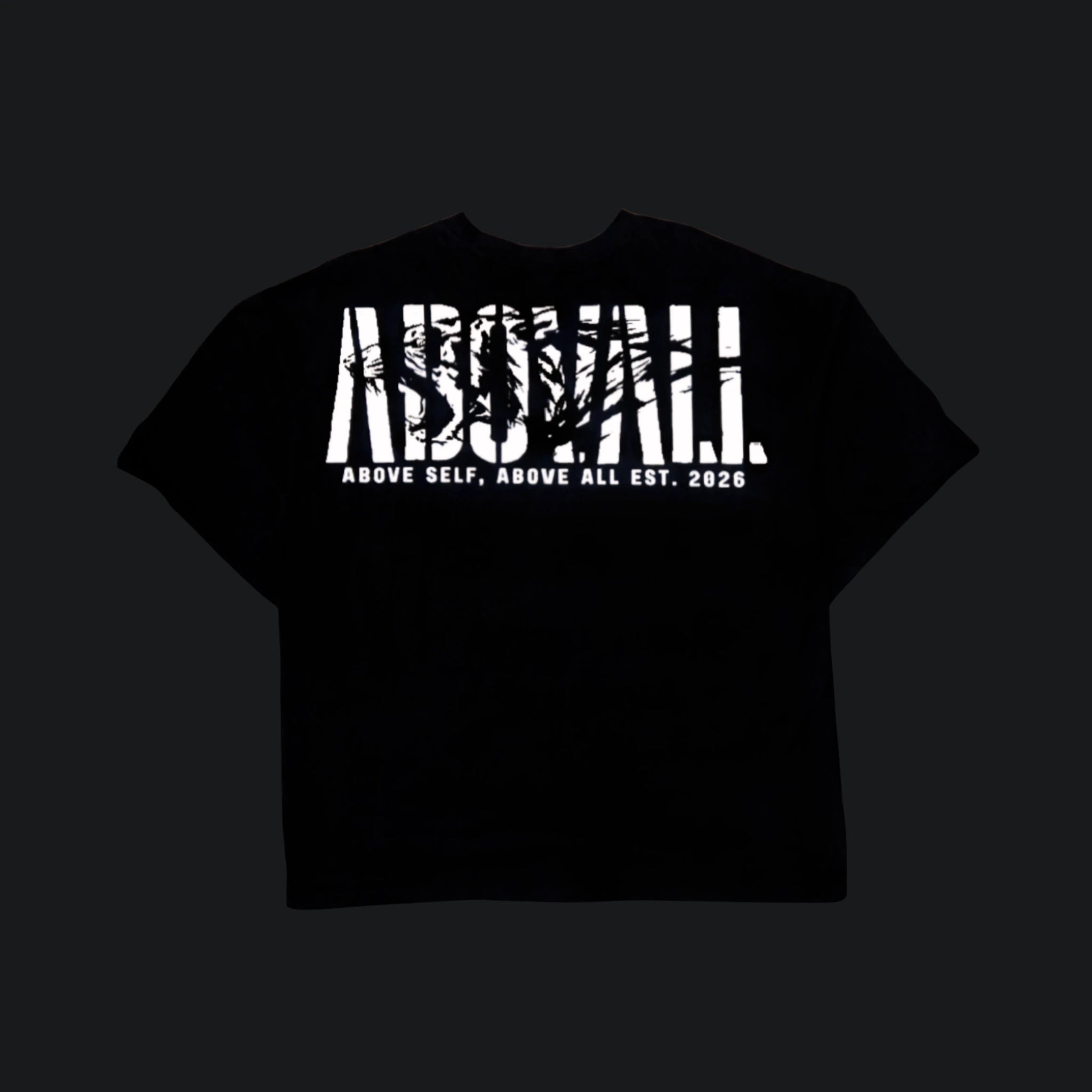 The ABOVALL oversized street t-shirt back image.