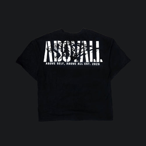 The ABOVALL oversized street t-shirt back image.