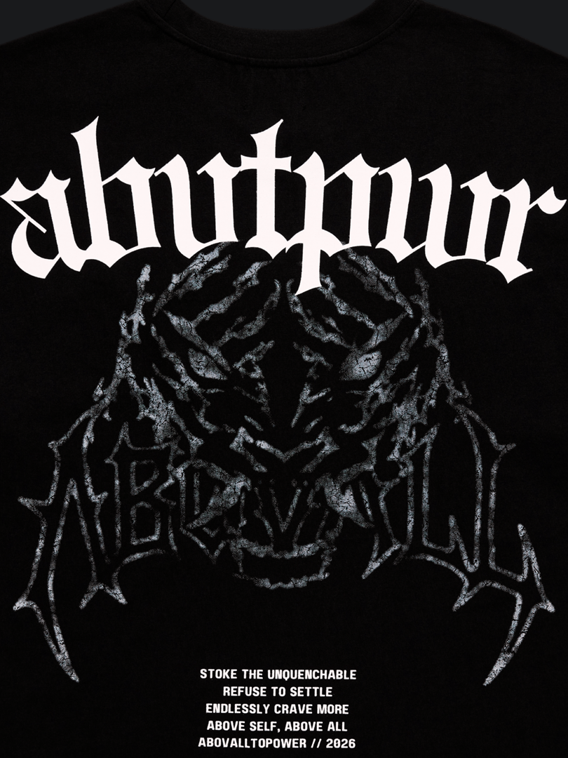 'ABVTPWR' OVERSIZED TEE IN BLACK