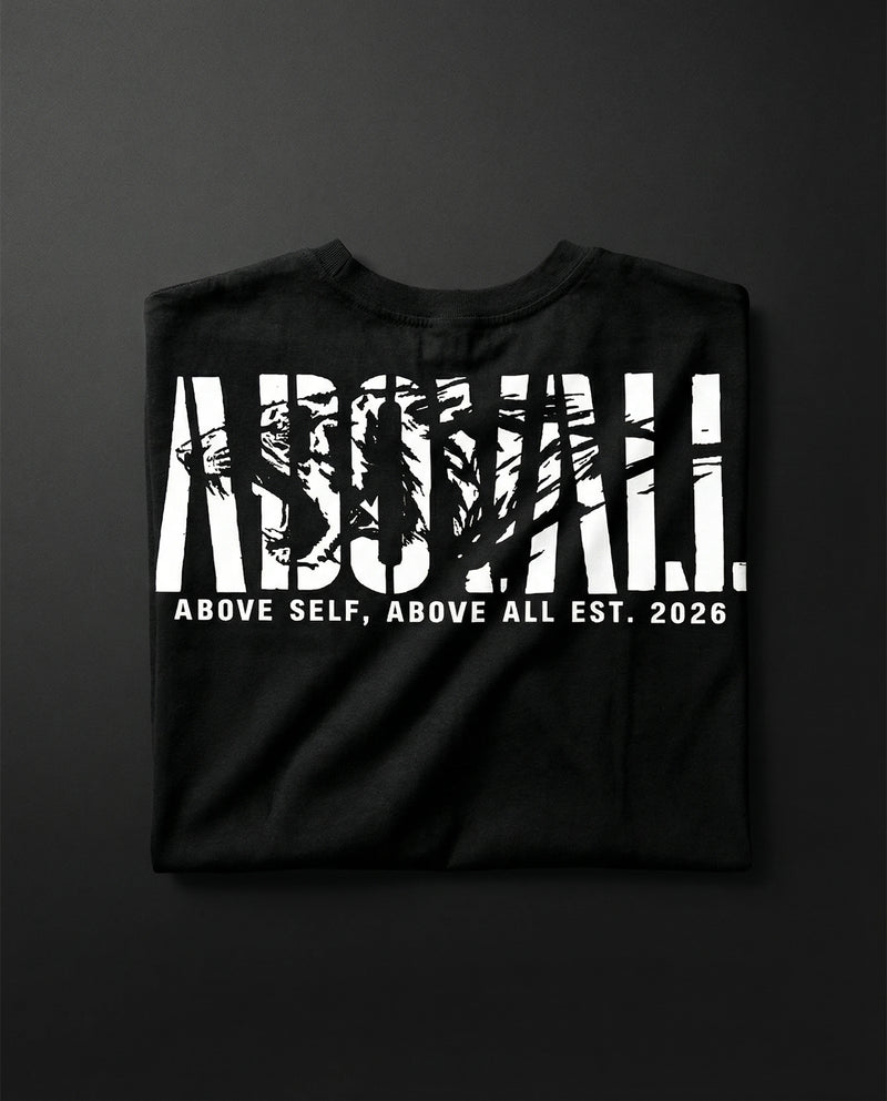 The ABOVALL oversozed tee folded into square.